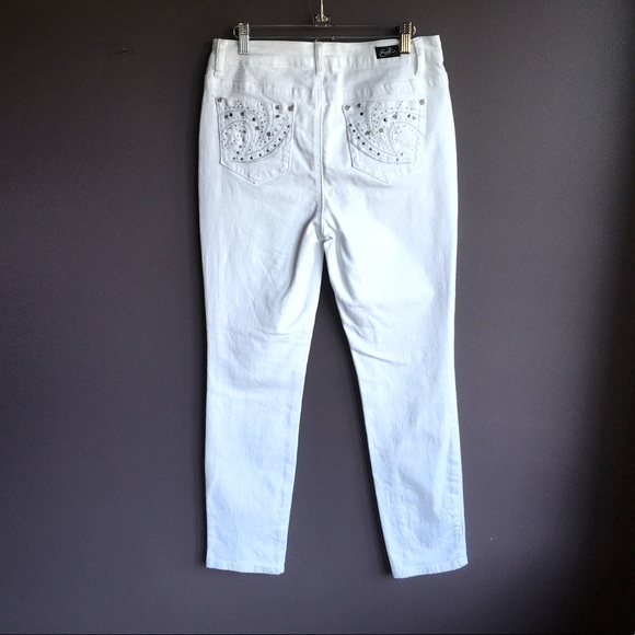 Earl Jeans white denim,bling on back pockets & front,SZ 10,Excellent condition - Picture 2 of 8